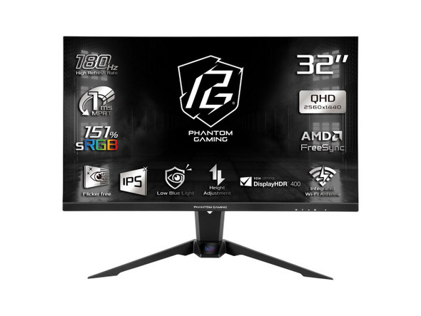 ASRock Phantom Gaming 32 inch QHD 2K 1440P 180Hz IPS AMD FreeSync (Adaptive