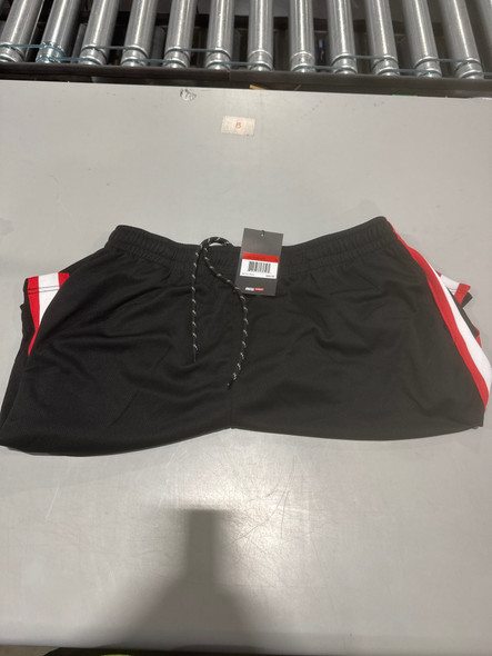 JUMP START MEN'S MOISTURE WICKING MESH SHORTS - SIZE: MEN M - BLACK/SILVER/RED New