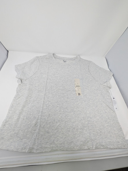 NO BOUNDARIES WOMEN’S CROPPED COTTON TEE - SIZE: 2XL - PLATINUM SILVER HEATHER New