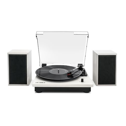 VICTROLA MONTAUK VINYL RECORD PLAYER WOOD FINISH 3-SPEED BELT DRIVEN TURNTABLE