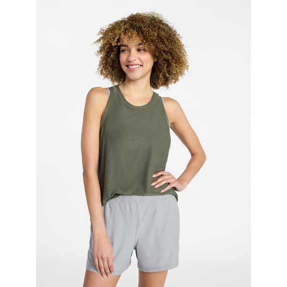 ATHLETIC WORKS BUTTERCORE TANK TOP (4-6) - SIZE: WOMEN S - GREEN MIDNIGHT DD New