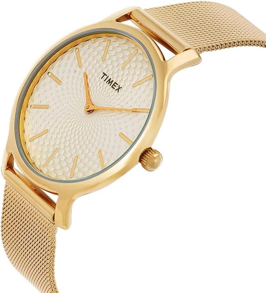 TIMEX METROPOLITAN QUARTZ DIAL LADIES WATCH - CHAMPAGNE