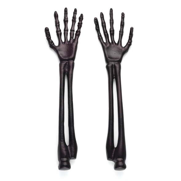 ONEIDA LATWARE UTENSIL SET, VINTRO HALLOWEEN SATIN BLACK SKELETON - BLACK