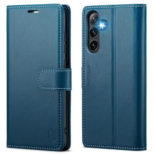 FLIPALM Wallet Case for Samsung Galaxy S25 FE RFID Blocking Card Holder - Blue
