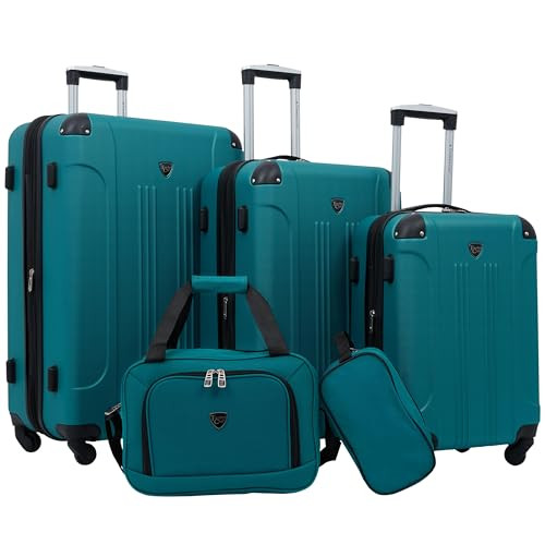 TRAVELERS CLUB CHICAGO PLUS CARRY-ON LUGGAGE AND ACCESSORIES SET - TEAL