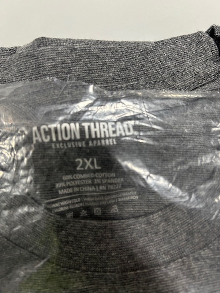 ACTION THREAD 2XL LONG SLEEVE T SHIRT - CHARCOAL