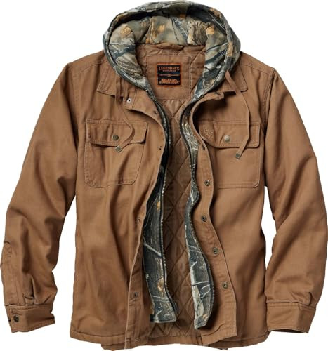 LEGENDARY WHITETAILS MEN'S CANVAS HOODED JACKET X-LARGE TALL BARLEY New