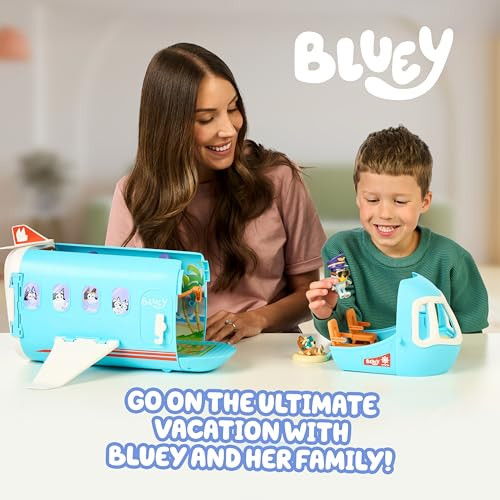 MOOSE TOYS BLUEY 3-IN-1 AIRPLANE TOYS FOR KIDS PLAYSET - MULTICOLOR New