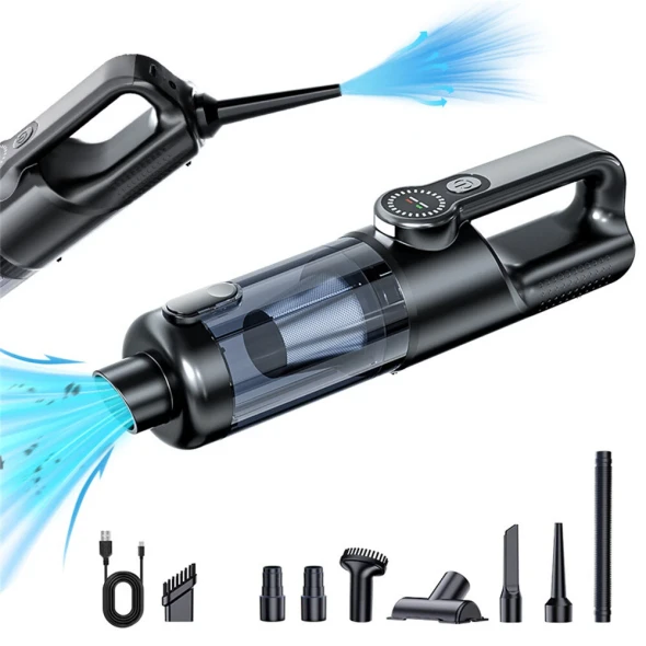 SUITU HIGH POWER HANDHELD VACUUM CLEANER 18000PA SUCTION 6000MAH BATTERY - BLACK