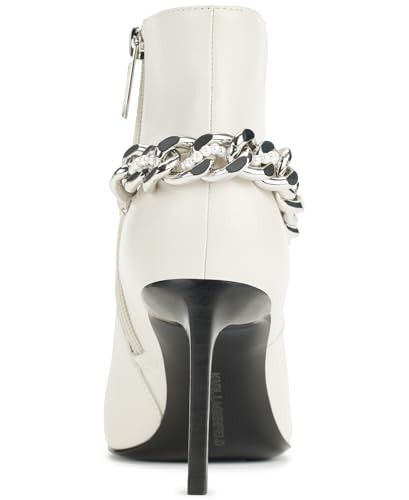 KARL LAGERFELD PARIS WOMEN'S SAMRA EMBELLISHED BOOTIES-SIZE 8.5 M (W39) WHITE New