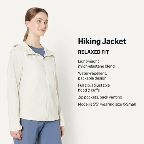 AMAZON ESSENTIALS WOMEN'S WATER REPELLENT HIKING JACKET - SIZE S - LIGHT BEIGE New