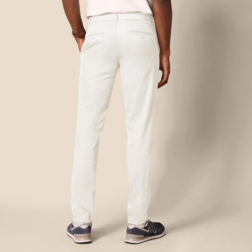 AMAZON ESSENTIALS MEN'S SLIM-FIT WRINKLE-RESISTANT STRETCH 34X32 - STONE New