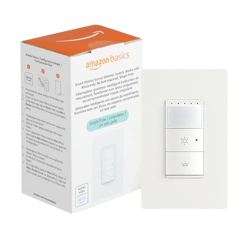 AMAZON BASICS SMART MOTION SENSOR DIMMER SWITCH SINGLE POLE HPD-A311N-WB - WHITE