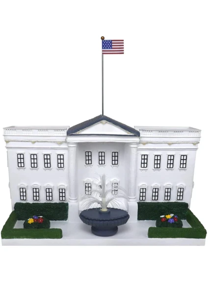 TOP TREASURES NEW TOP TREASURES CHRISTMAS VILLAGE - WHITE HOUSE PRE LIT - WHITE