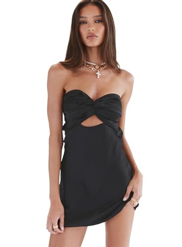 PRINCESS POLLY WOMEN'S SHELLIE MINI DRESS - SIZE: WOMEN 10 (AU/UK W14) BLACK New