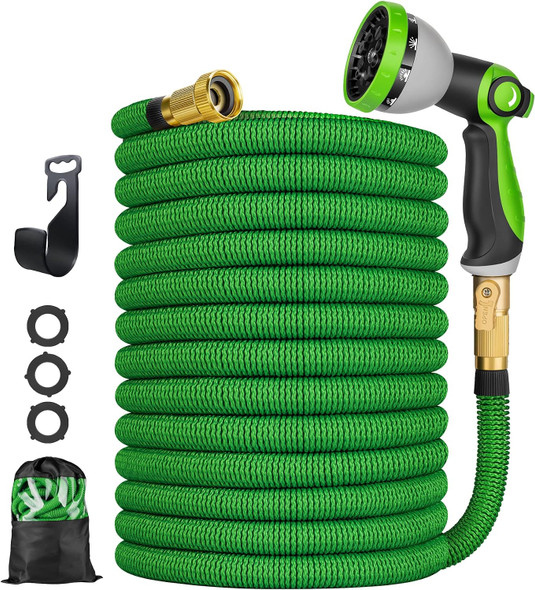 VIENECI WATER HOSE, EXPANDABLE GARDEN HOSE 75 FT - GREEN