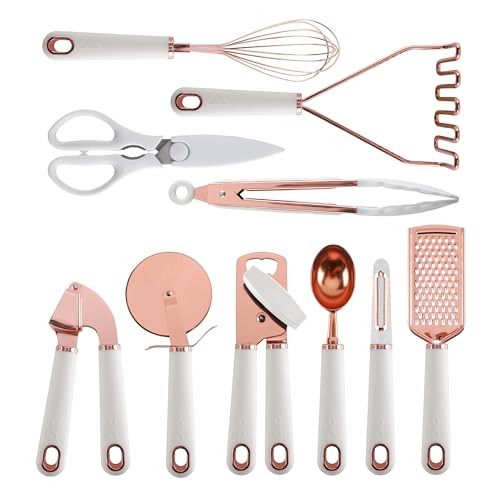 COOK WITH COLOR KITCHEN GADGET, COPPER PLATED STAINLESS STEEL, COPPER WHITE