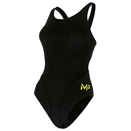 AQUA SPHERE MICHAEL PHELPS SOLID MID BACK SWIMSUIT - SIZE: WOMEN 30 - BLACK