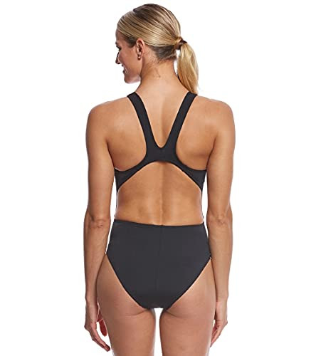 AQUA SPHERE MICHAEL PHELPS SOLID MID BACK SWIMSUIT - SIZE: WOMEN 30 - BLACK