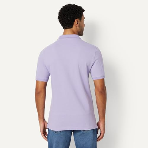 AMAZON ESSENTIALS SLIM-FIT SHORT-SLEEVE COTTON PIQUE POLO SHIRT M - LILAC New