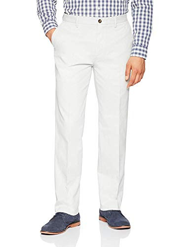 AMAZON ESSENTIALS CLASSIC WRINKLE-RESISTANT FLAT-FRONT CHINO LIGHT GRAY 32X30