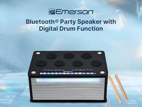EMERSON - BLUETOOTH PARTY SPEAKER WITH DIGITAL DRUM FUNCTION - BLACK