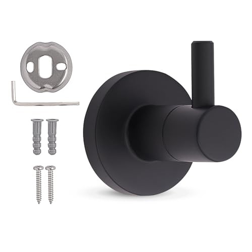 HIGHCRAFT SINGLE ROBE HOOK IN MATTE BLACK - BLACK