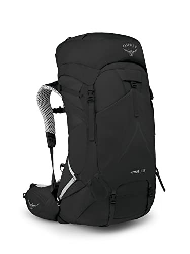 OSPREY ATMOS AG LT 65L MEN'S BACKPACKING BACKPACK, S/M - BLACK