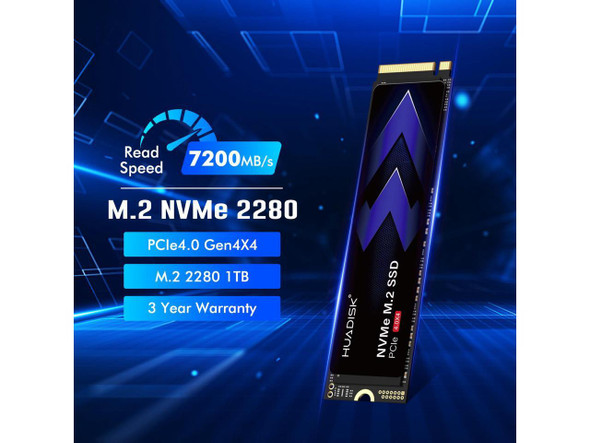 HUADISK 1TB M.2 2280 PCIe 4.0 x4 NVMe 1.4 3D NAND Internal Solid State Drive,