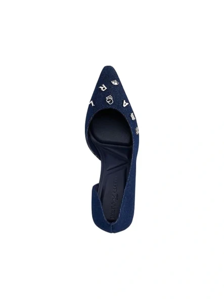 KARL LAGERFELD WOMEN'S KIPTON STILETTO PUMP PINS - SIZE: WOMEN 10 - DARK DENIM
