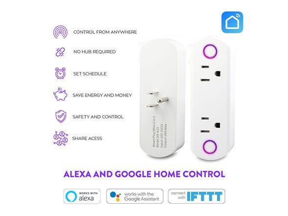 TOVA DUAL SMART WI-FI PLUG - WHITE