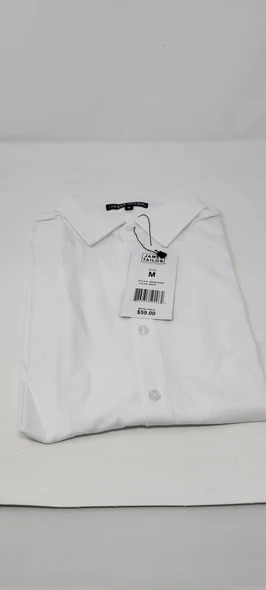 JAMES TAILOR MEN'S SHORT SLEEVE KNIT BUTTON DOWN SHIRT SIZE SIZE: MEN M - WHITE New