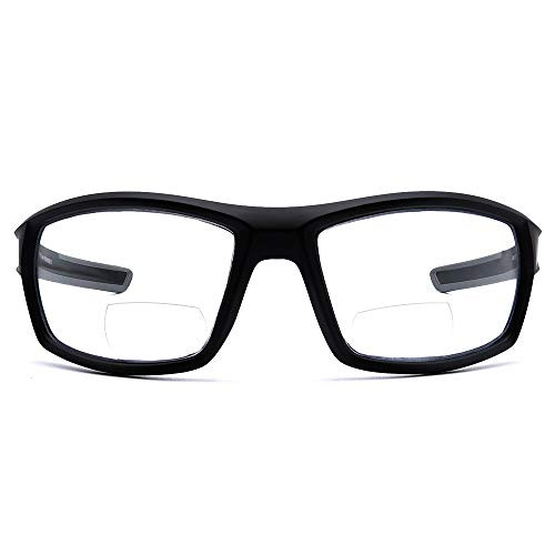 VITENZI BIFOCAL READING WRAPAROUND GLASSES 1.5 POWER - BLACK/GRAY