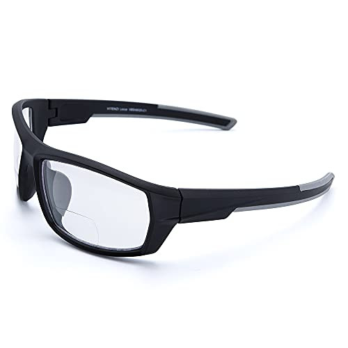 VITENZI BIFOCAL READING WRAPAROUND GLASSES 1.5 POWER - BLACK/GRAY