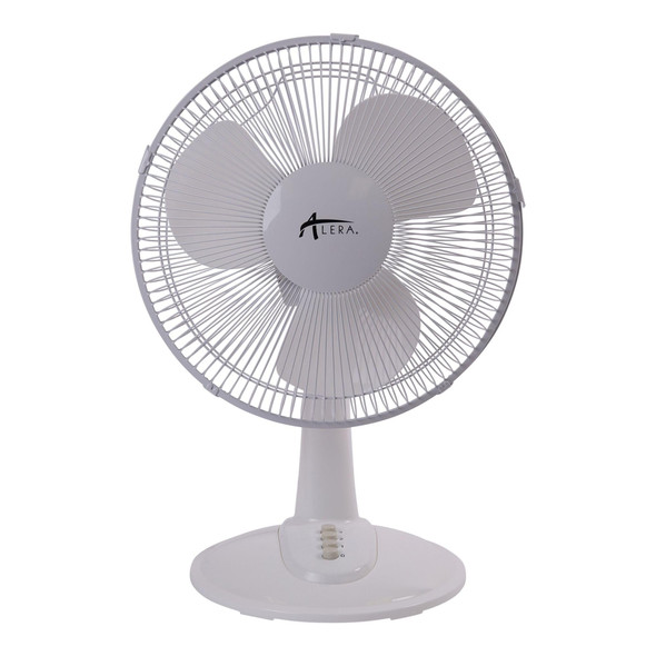 ALERA 12" 3-SPEED OSCILLATING DESK FAN, PLASTIC - WHITE