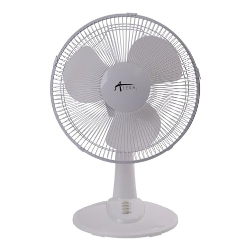 ALERA 12" 3-SPEED OSCILLATING DESK FAN, PLASTIC - WHITE