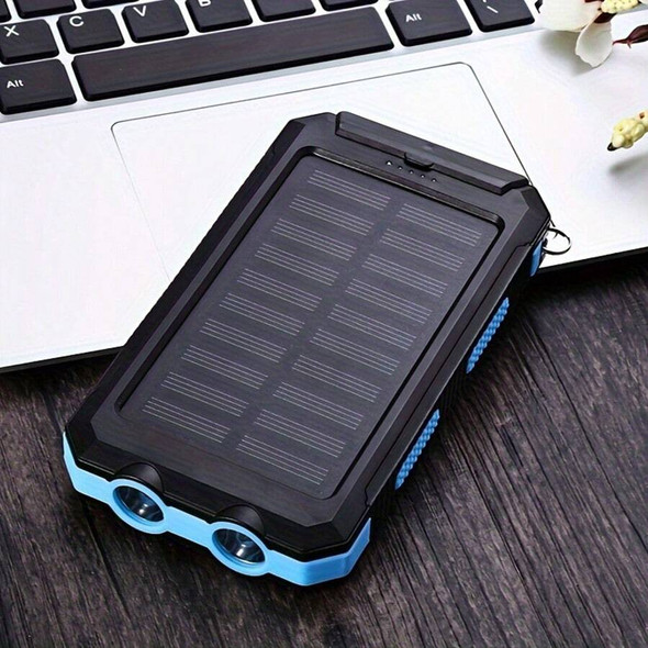 WINSWAY PORTABLE SOLAR PANEL POWER BANK, 10000MAH - BLUE/BLACK New