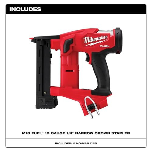 MILWAUKEE ELECTRIC M18 FUEL 18GA 1/4 NARROW CROWN STAPLER - RED/BLACK