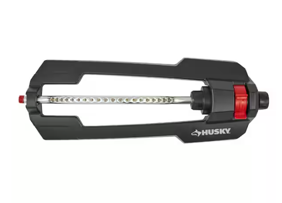 HUSKY 4000 SQ FT POLY BASE OSCILLATING SPRINKLER - BLACK RED