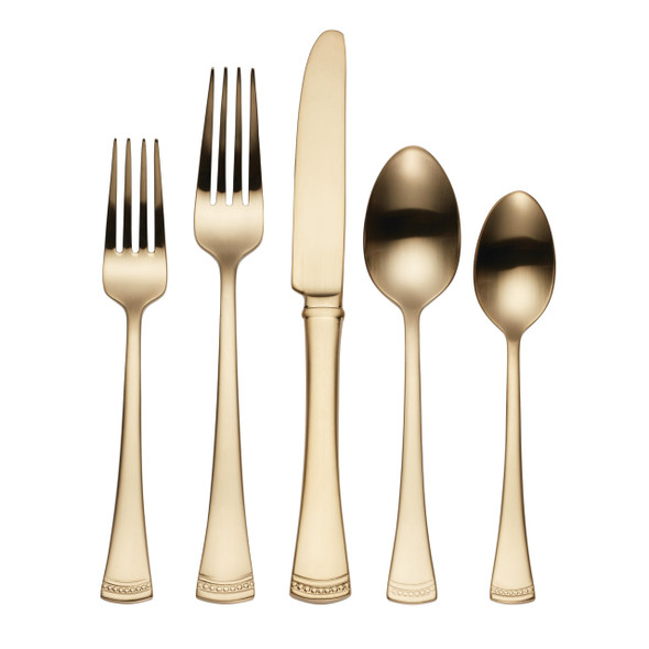 877880 LENOX PORTOLA GOLD 20-PIECE FLATWARE SET GOLD