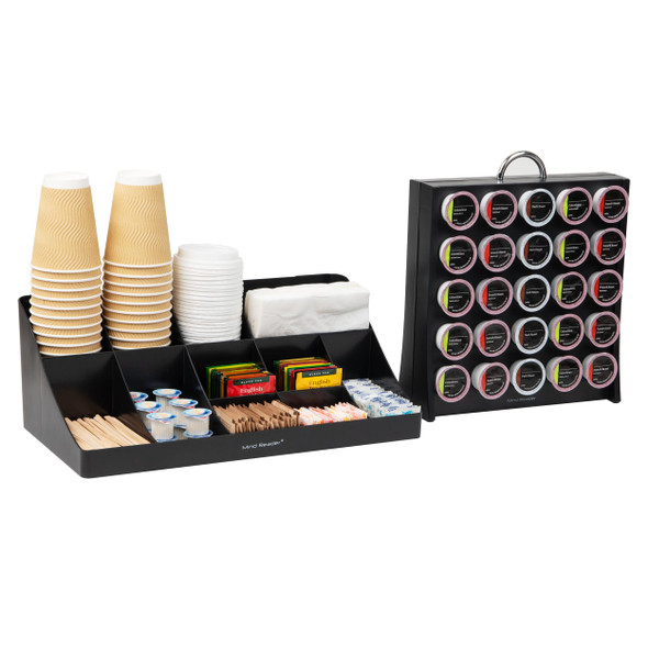 MIND READER 11-COMPARTMENT ORGANIZER POD CAROUSEL SET 50 CAPACITY - BLACK