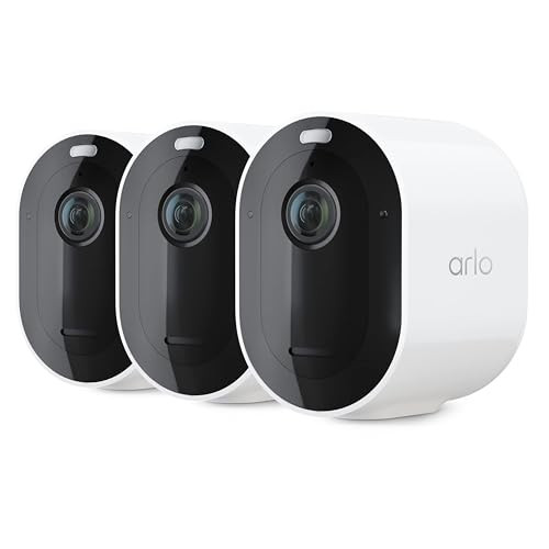 ARLO PRO SECURITY CAMERA 2K HDR VMC4060A, 3 CAMERAS WIRELESS, 3 CAMERAS WHITE
