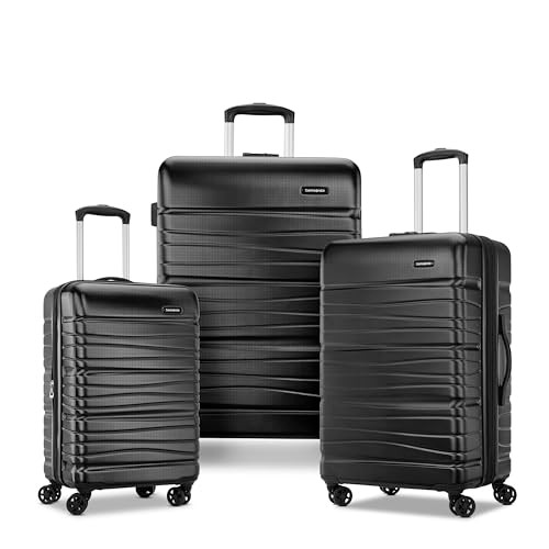 145796 SAMSONITE EVOLVE SE HARDSIDE EXPANDABLE LUGGAGE WITH SPINNERS 3PC - BLACK New