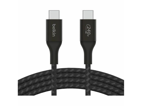 Belkin 240W USB-C to USB-C Cable - 480 Mbps - Nylon, Braided - M/M - 2m/6.6ft -