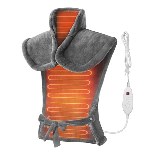 SNAILAX HEATING PAD FOR NECK AND SHOULDERS AND BACK LARGE HEATING PAD - GRAY