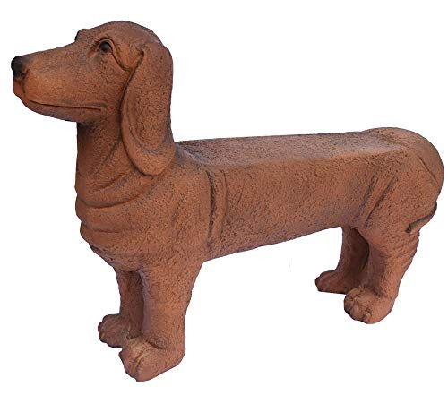 SANTA'S WORKSHOP 22" COLDCAST 1 PERSON DOG BENCH GARDEN DÉCOR ONE SIZE - BROWN