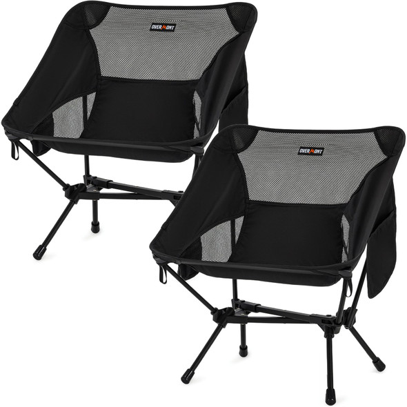 Overmont Ultralight Portable Camping Chair- Backpacking Chair - Black