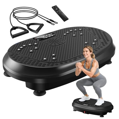 HVX VIBRATION PLATE EXERCISE MACHINE VIBRATING FITNESS PLATFORM VPM1 - BLACK