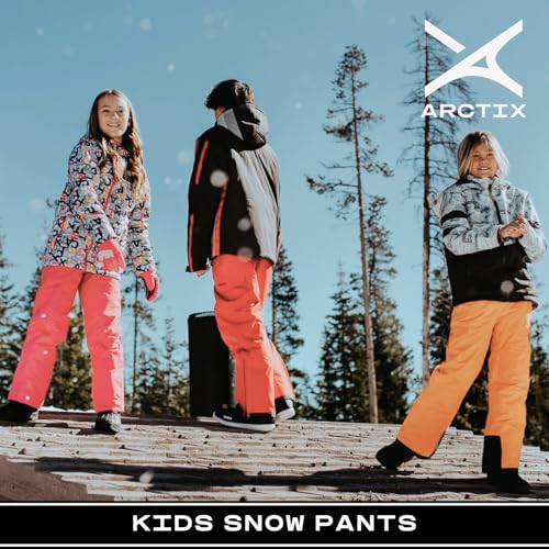 1150 ARCTIX KIDS SNOW PANTS WITH REINFORCED KNEES AND SEAT, YOUTH L, BLACK New