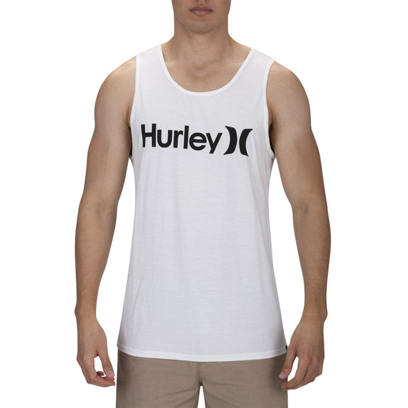 HURLEY MEN'S ONE AND ONLY GRAPHIC TANK TOP - SIZE: MEN XL - WHITE/BLACK New